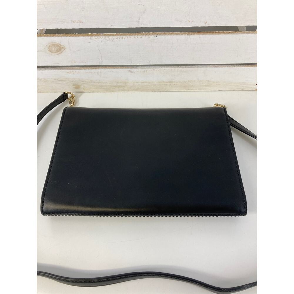 KATE SPADE, BLACK SMOOTH LEATHER SLIM CROSSBODY BAG - Picture 4 of 12